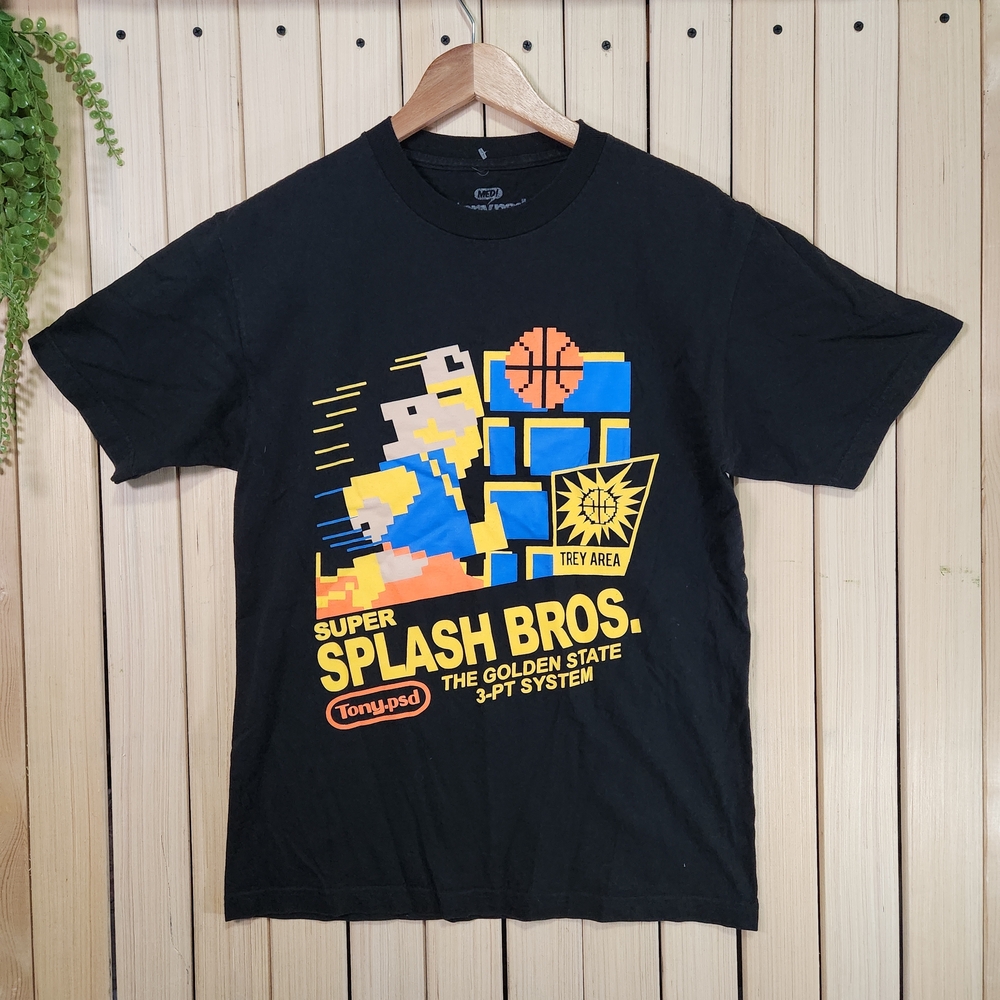 Super Splash Bros T-Shirt Blaco Size M.
